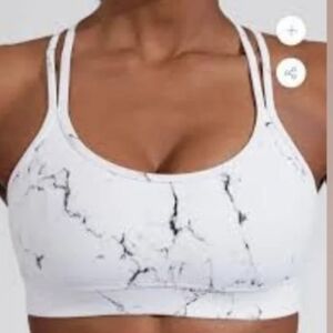 BuffBunny White Marble Sports Bra